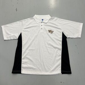 NCAA Wake Forest Demon Deacons Mens XL White Black Performance Polo Shirt
